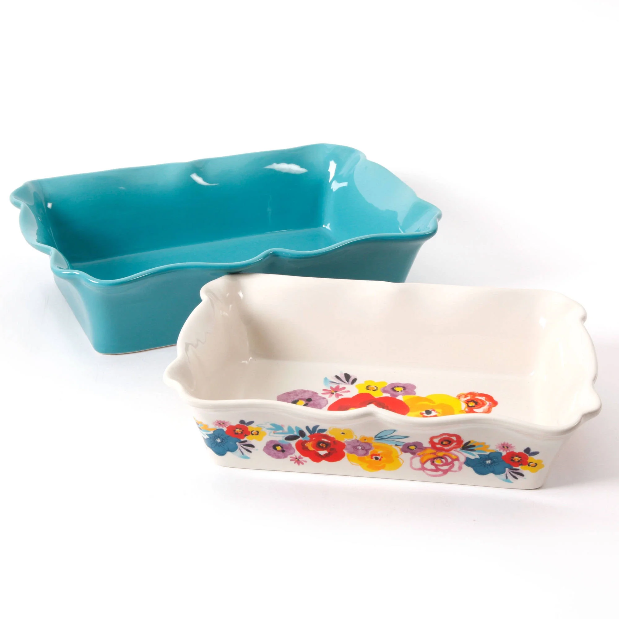 The Pioneer Woman 2-Piece Rectangular Ruffle Top Ceramic Bakeware Set The Pioneer Woman 2-Piece Rectangular Ruffle Top Ceramic Bakeware Set